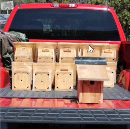 Image - A truckload of new Bluebird boxes, courtesy of the Mary Ball chapter of the DAR!